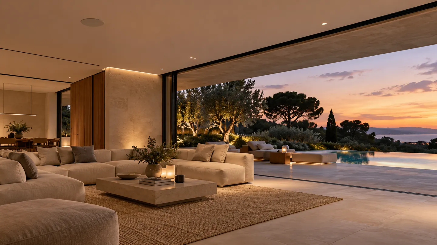 Render conceptual de un espacio residencial contemporáneo