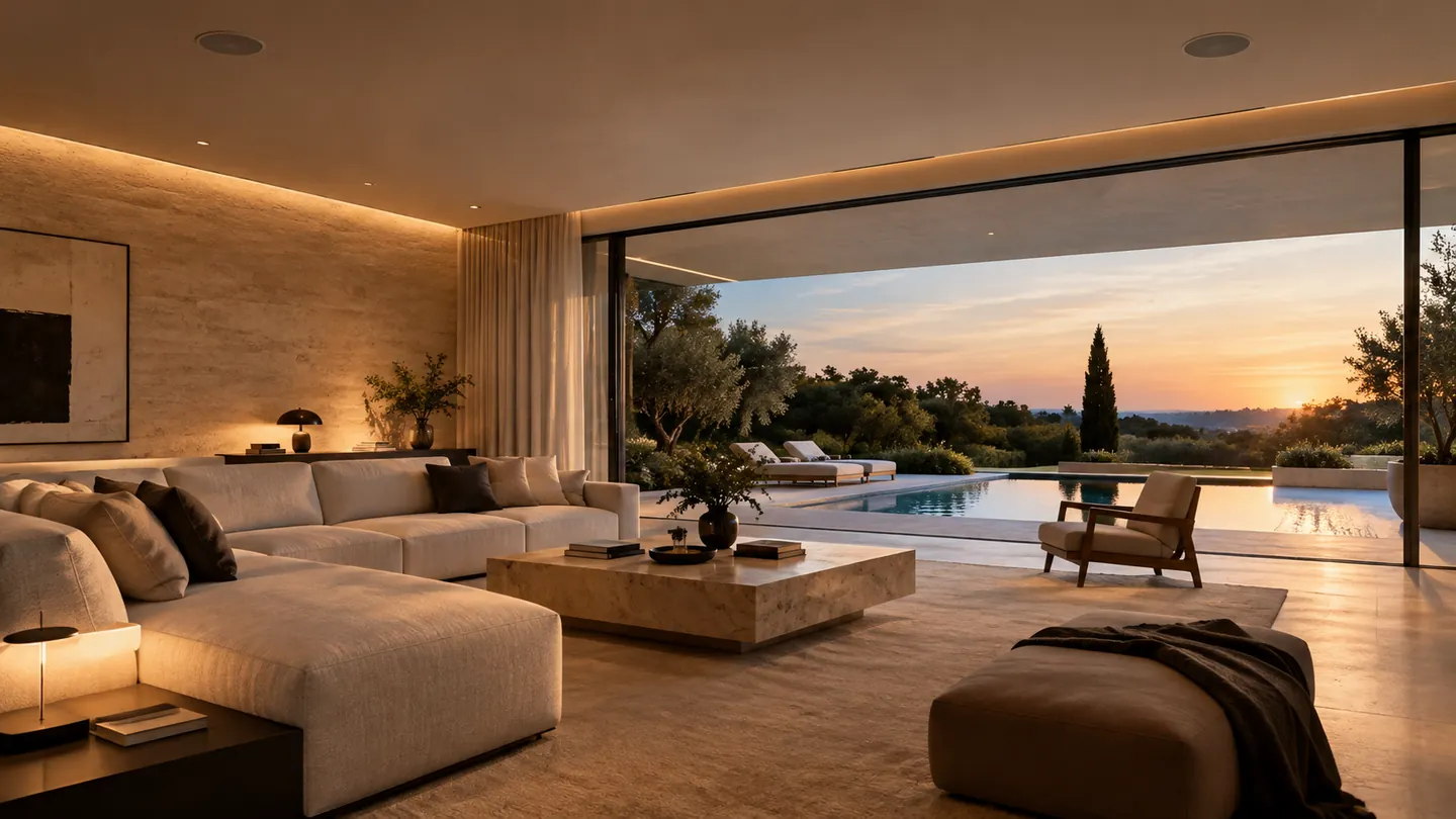 Render conceptual de una vivienda de arquitectura contemporánea
